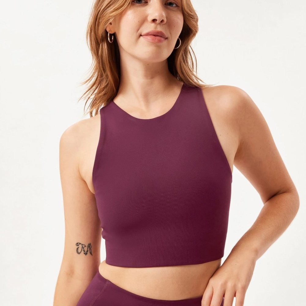 Girlfriend Collective Plum Dylan Tank Bra
